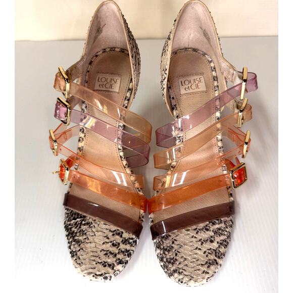 LOUISE ET CIE Isoldah Heels Size 6 Leather Strappy Buckle Leather‎ Caged Pump - Picture 5 of 11